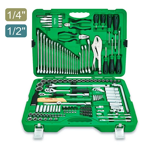Caisse a outils 150pcs (4-32mm) (1/4-1/2) (plastique vert)  TOPTUL tools tag