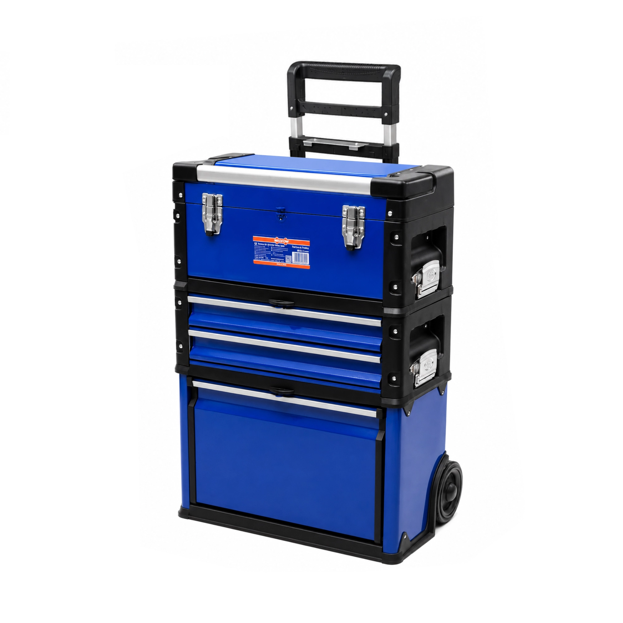 Caisse à outils Chariot Roulante 520×320×720mm 4 Compartiments de rangement WADFOW