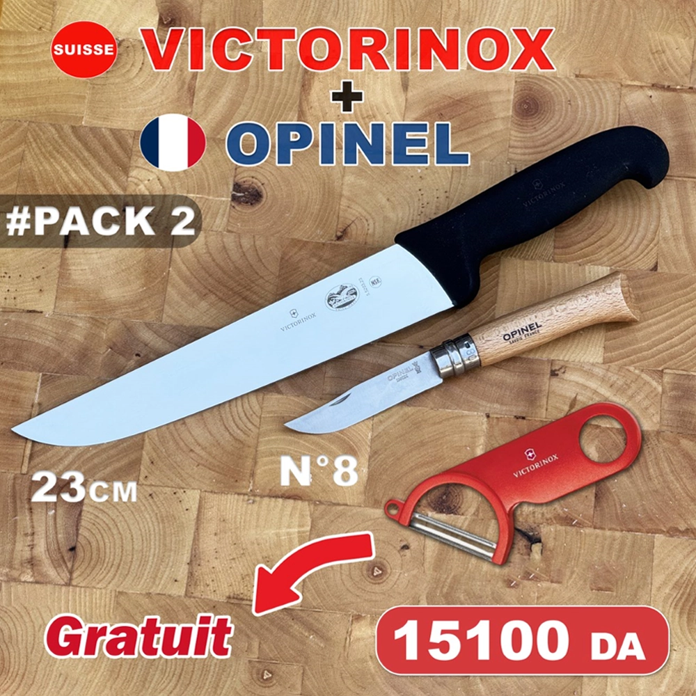 Pack fibrox 23cm (x) opinel N°8 + éplucheur Victorinox gratuit
