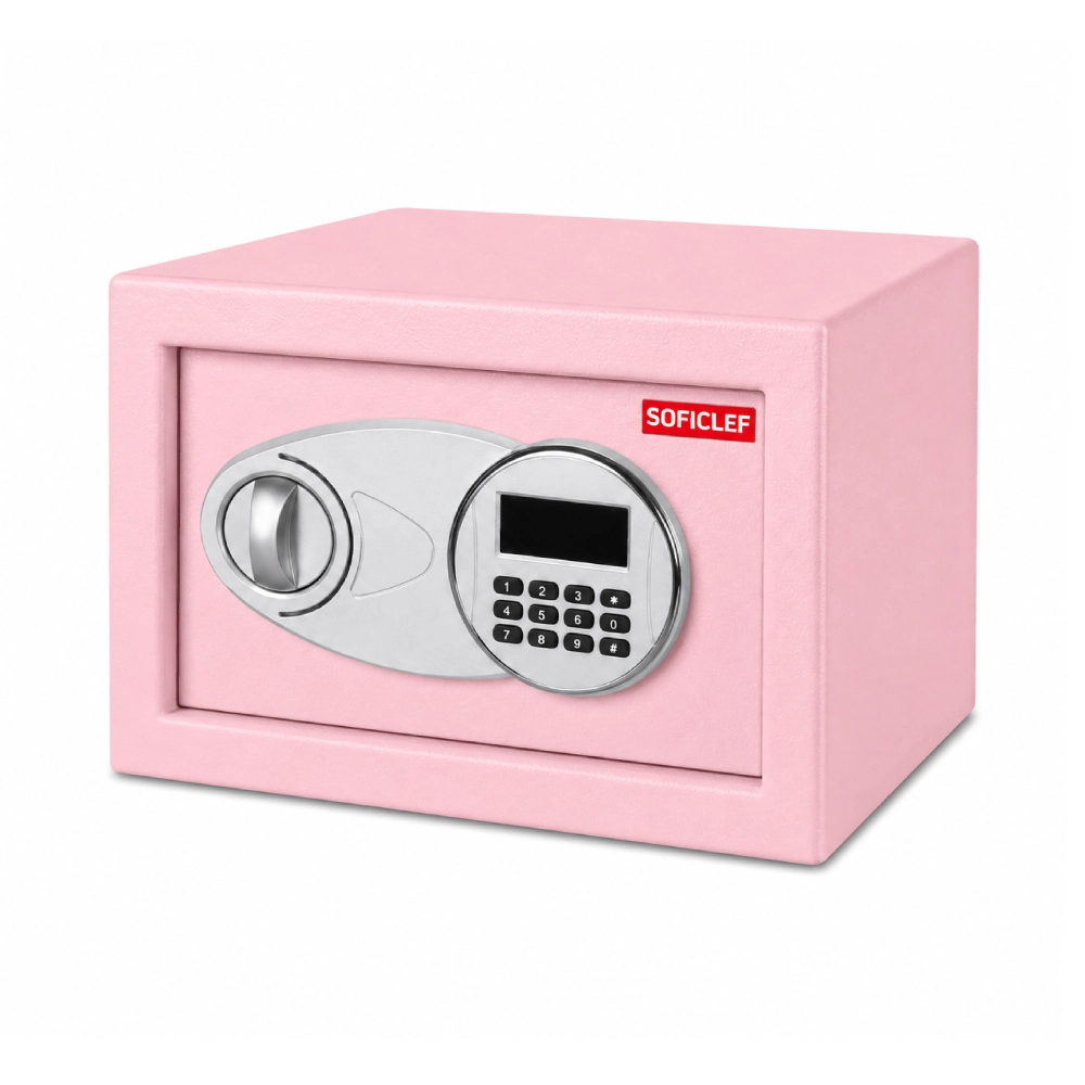 Coffre-fort Electronique Avec Afficheur (6Kg) (8.5L) (200x310x200) (Rose) SOFICLEF