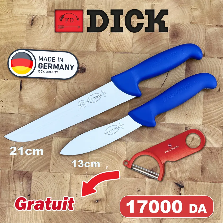 Pack F.DICK (21cm x 13cm ) ORIGINAL Allemagne avec éplucheur victorinox gratuit